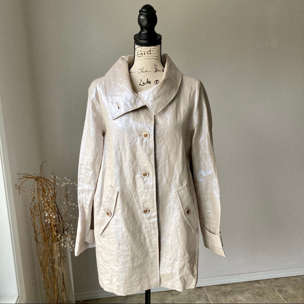 Madison Hill Trench A Line Jacket Medium Shiny Sparkle